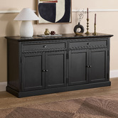 Temple &amp; Webster Large Black Hamptons Maison Sideboard Buffet
