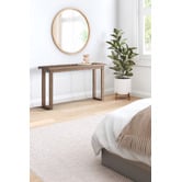 Temple &amp; Webster Ski-Leg Oak Wood Console Table