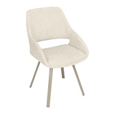 Temple &amp; Webster Jake Boucle Swivel Dining Chairs