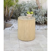 Temple &amp; Webster Como Eucalyptus Wood Outdoor Side Table