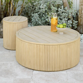 Temple &amp; Webster Como Eucalyptus Wood Outdoor Coffee Table