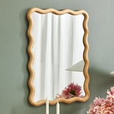 Temple &amp; Webster Ebba Wavy Timber Wall Mirror