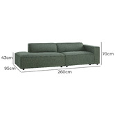 Temple &amp; Webster Russo 4 Seater Upholstered Sofa with Chaise