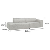 Temple &amp; Webster Russo 4 Seater Upholstered Sofa with Chaise