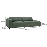 Temple &amp; Webster Russo 4 Seater Upholstered Sofa with Chaise