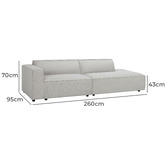 Temple &amp; Webster Russo 4 Seater Upholstered Sofa with Chaise