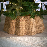 Temple &amp; Webster Wavy Water Hyacinth Christmas Tree Skirt