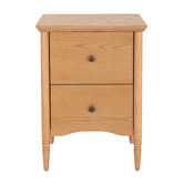 Temple &amp; Webster Willa 2 Drawer Ash Wood Bedside Table