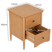 Temple &amp; Webster Willa 2 Drawer Ash Wood Bedside Table