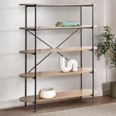 Temple &amp; Webster Brooke 5 Tier Curved Bookcase