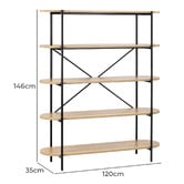 Temple &amp; Webster Brooke 5 Tier Curved Bookcase