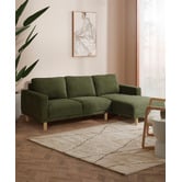 Temple &amp; Webster Orson 4 Seater Upholstered Sofa with Chaise