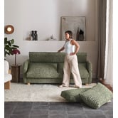 Temple &amp; Webster Henry Premium 3 Seater Queen Chenille Compressed Sofa Bed