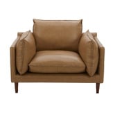 Temple &amp; Webster Terry Premium Genuine Leather Armchair