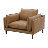 Temple &amp; Webster Terry Premium Genuine Leather Armchair