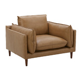 Temple &amp; Webster Terry Premium Genuine Leather Armchair