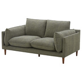 Temple &amp; Webster Green Terry 2 Seater Upholstered Sofa