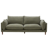 Temple &amp; Webster Green Terry 3 Seater Upholstered Sofa