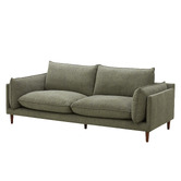 Temple &amp; Webster Green Terry 3 Seater Upholstered Sofa