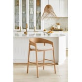 Temple &amp; Webster 67cm Mattia Curved Back Solid Bar Stool