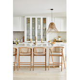 Temple &amp; Webster 65cm Shun Rattan &amp; Beech Wood Bar Stool