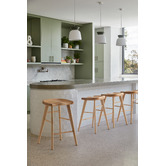 Temple &amp; Webster 66cm Sella Beech Wood Bar Stool