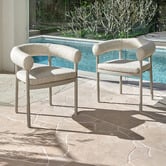 Temple &amp; Webster Palmira Boucle Outdoor Dining Chairs