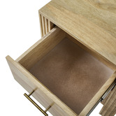 Temple &amp; Webster Jasper 2 Drawer Mango Wood Bedside Table