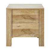 Temple &amp; Webster Jasper 2 Drawer Mango Wood Bedside Table
