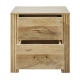Temple &amp; Webster Jasper 2 Drawer Mango Wood Bedside Table