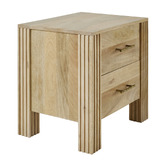 Temple &amp; Webster Jasper 2 Drawer Mango Wood Bedside Table