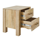 Temple &amp; Webster Jasper 2 Drawer Mango Wood Bedside Table
