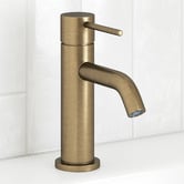 Temple &amp; Webster Clovelly Antique Brass Curved Basin Mixer