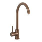 Temple &amp; Webster Clovelly Bronze Gooseneck Kitchen Sink Mixer