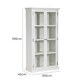 Temple &amp; Webster White Hamptons 2 Door Display Cabinet