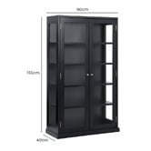 Temple &amp; Webster Black Bradford Glass Display Cabinet