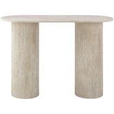 Temple &amp; Webster Tilly Travertine-Look Console Table