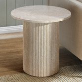 Temple &amp; Webster Tilly Travertine-Look Side Table