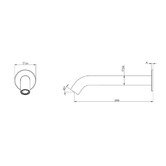 Temple &amp; Webster Clovelly 200mm Antique Brass Curved Bath/Basin Wall Spout