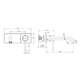 Temple &amp; Webster Clovelly 200mm Bronze Curved Bath/Basin Wall Mixer Set