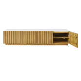 Temple &amp; Webster Mia Mango Wood &amp; Marble TV Unit
