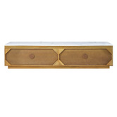 Temple &amp; Webster Mia Mango Wood &amp; Marble TV Unit