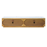 Temple &amp; Webster Mia Mango Wood &amp; Marble TV Unit