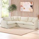 Temple &amp; Webster Softy Premium 5 Seater Queen Slipcover Corner Sofa Bed