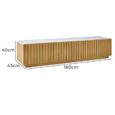 Temple &amp; Webster Mia Mango Wood &amp; Marble TV Unit