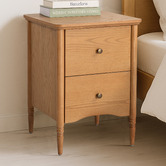 Temple &amp; Webster Willa 2 Drawer Ash Wood Bedside Table
