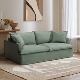 Temple &amp; Webster Softy Premium 3 Seater Queen Slipcover Sofa Bed