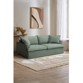Temple &amp; Webster Softy Premium 3 Seater Queen Slipcover Sofa Bed