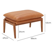 Temple &amp; Webster Aldric Genuine Leather Ottoman