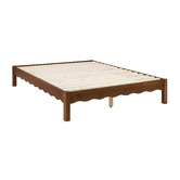 Temple &amp; Webster Evelyn Wavy Pine Wood Bed Base